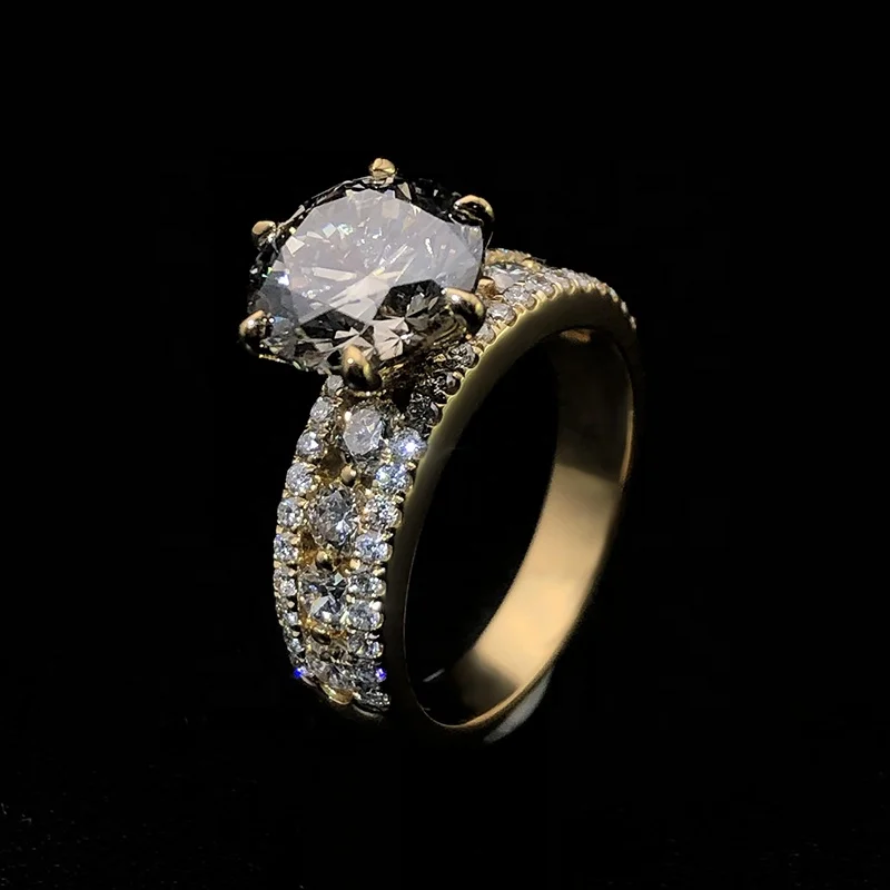 Factory Custom High Quality Classic 6 Prongs Wedding Ring Real 925 silver /Solid Gold Gemstone /Moissanite /Diamond Weeding Ring