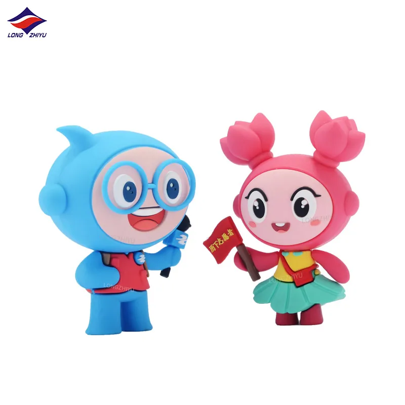 Longzhiyu Custom 3D Cartoon Character Action Figure with Big Eyes Cute Mini PVC Figurine Miniature Model Toy Doll