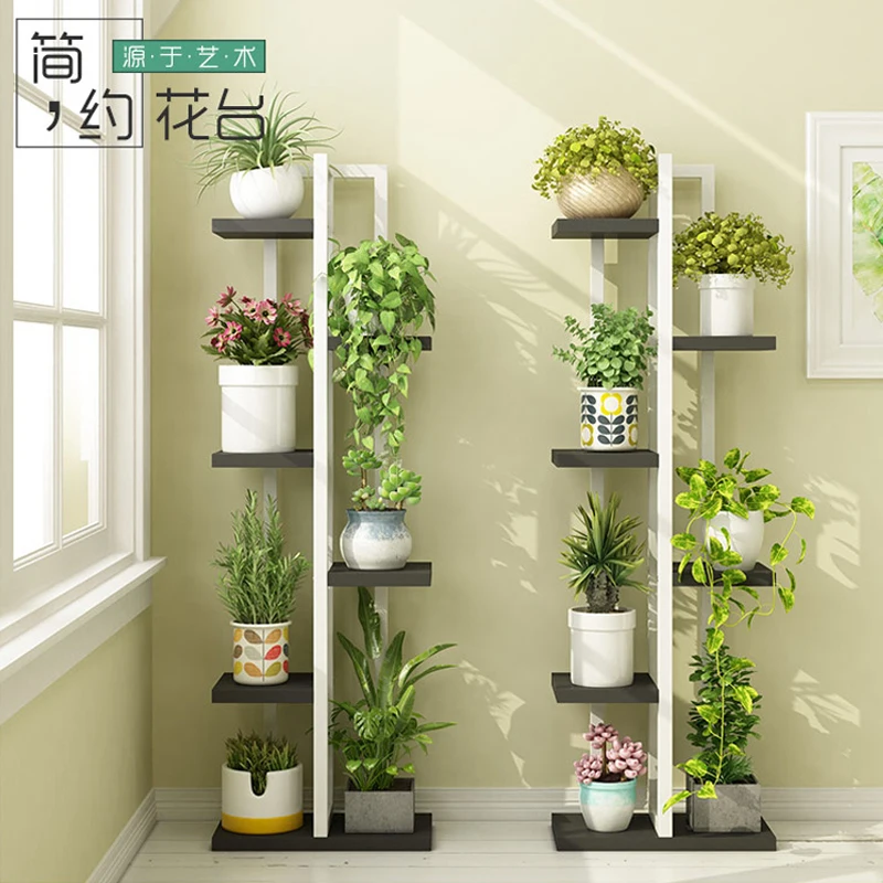 Metal 6 Tier 7 Potted Plant Stand Multiple Flower Pot Holder Shelves Planter Rack Storage Organizer Display for Indoor Outdoor