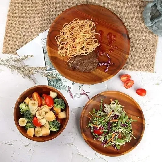 Деревянная кухонная тарелка