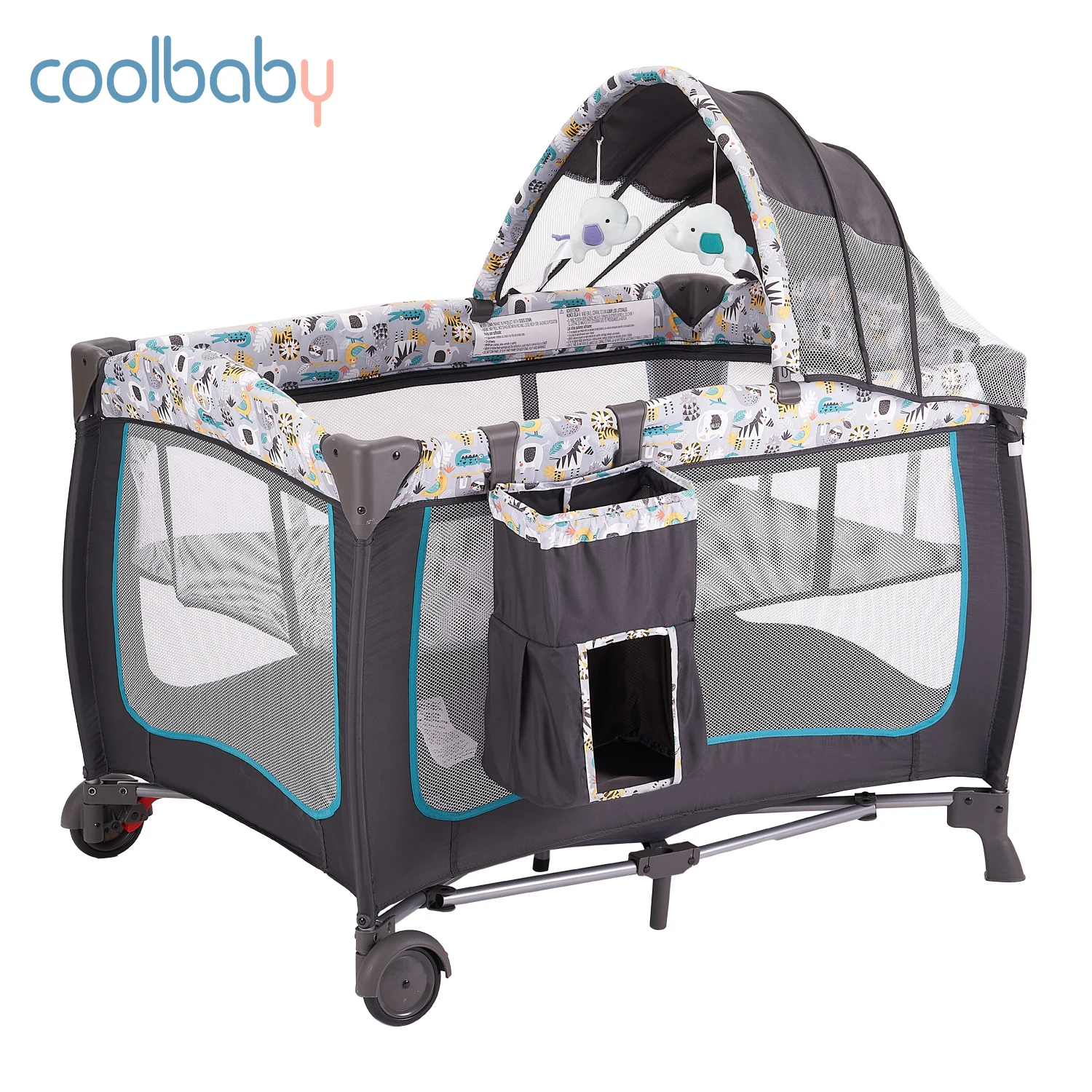  Cool baby 2021 удобный складной Манеж Детский манеж с мультяшным принтом обеих