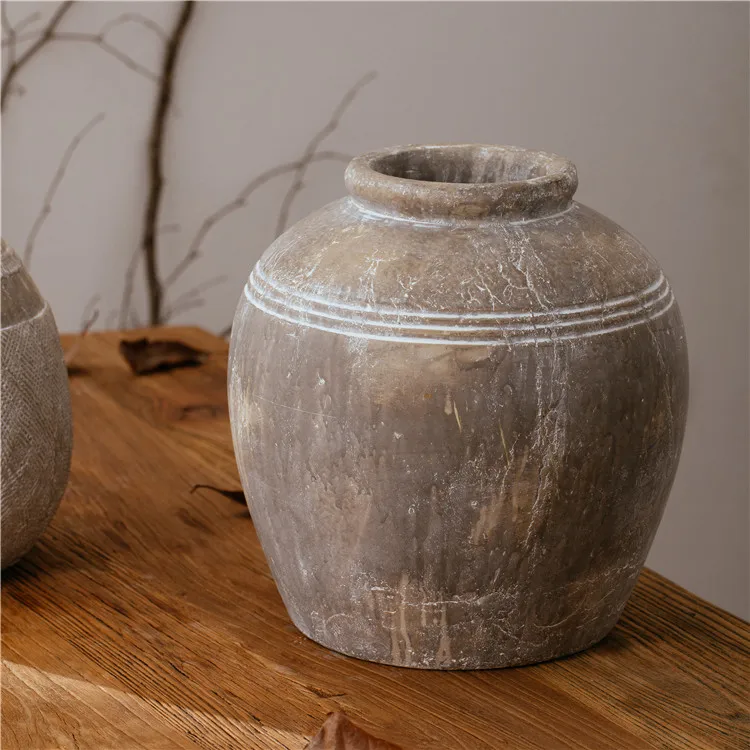 Пасторальное украшение ручной работы круглая Терракотовая банка с узким горлышком коричневая Ваза оптовая продажа ваза для цветов дома