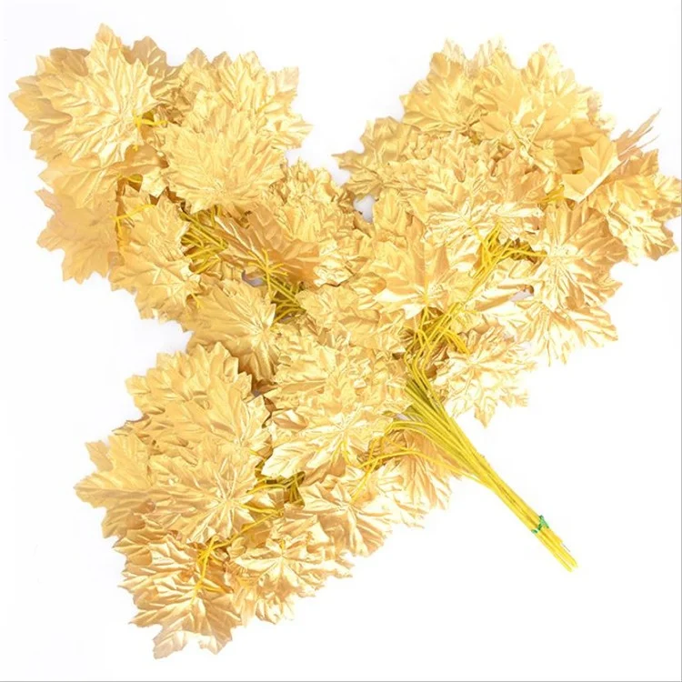 Manufacturer Wholesale Plastic Artificial Leaves Hanging Artificial Wall Plant plastic maple leaves