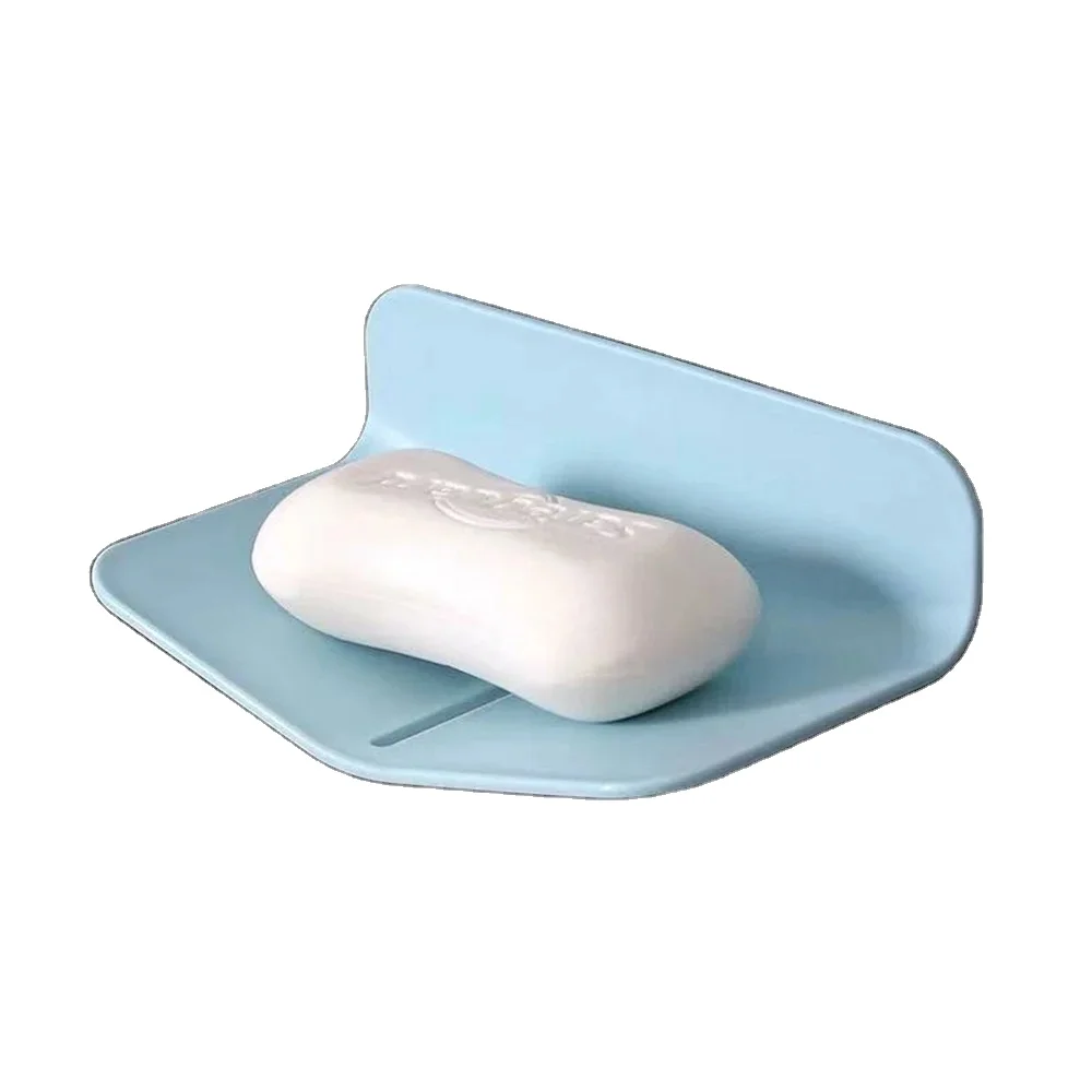 V-shaped Bathroom Soap Basin Wall Mounted Rack Soap Box Dish Storage Plate Tray Toilet Shower Non-slip Drain Soap Box