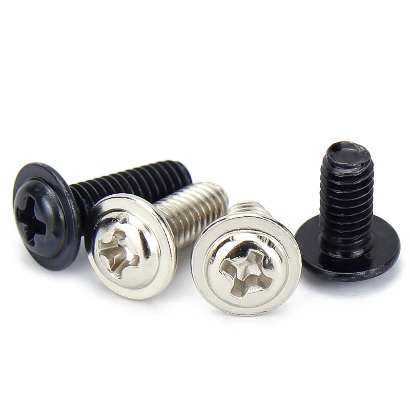 Customized Black Zinc Plated Round Phillips Head Computer Screws M2 M3 M4 M5 Carbon Steel Cross Recessed Truss Head Screws