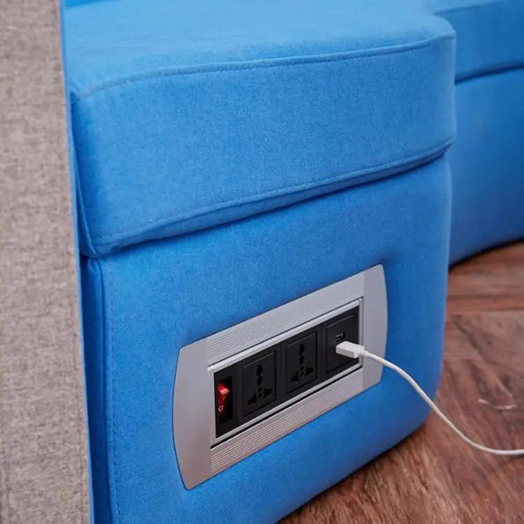 Modern round sofa sets office meeting privacy booth with plugged into electricity