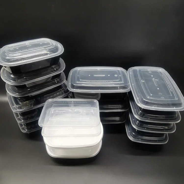 Factory Supply Disposable Microwavable Transparent Plastic Meal Prep Containers