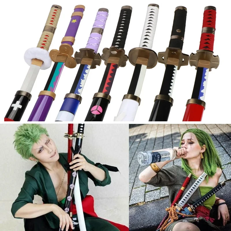 One Pieces Cosplay Sword Roronoa Zoro Katana Anime Sword Character Weapon Props Purple Bamboo Blade Swords