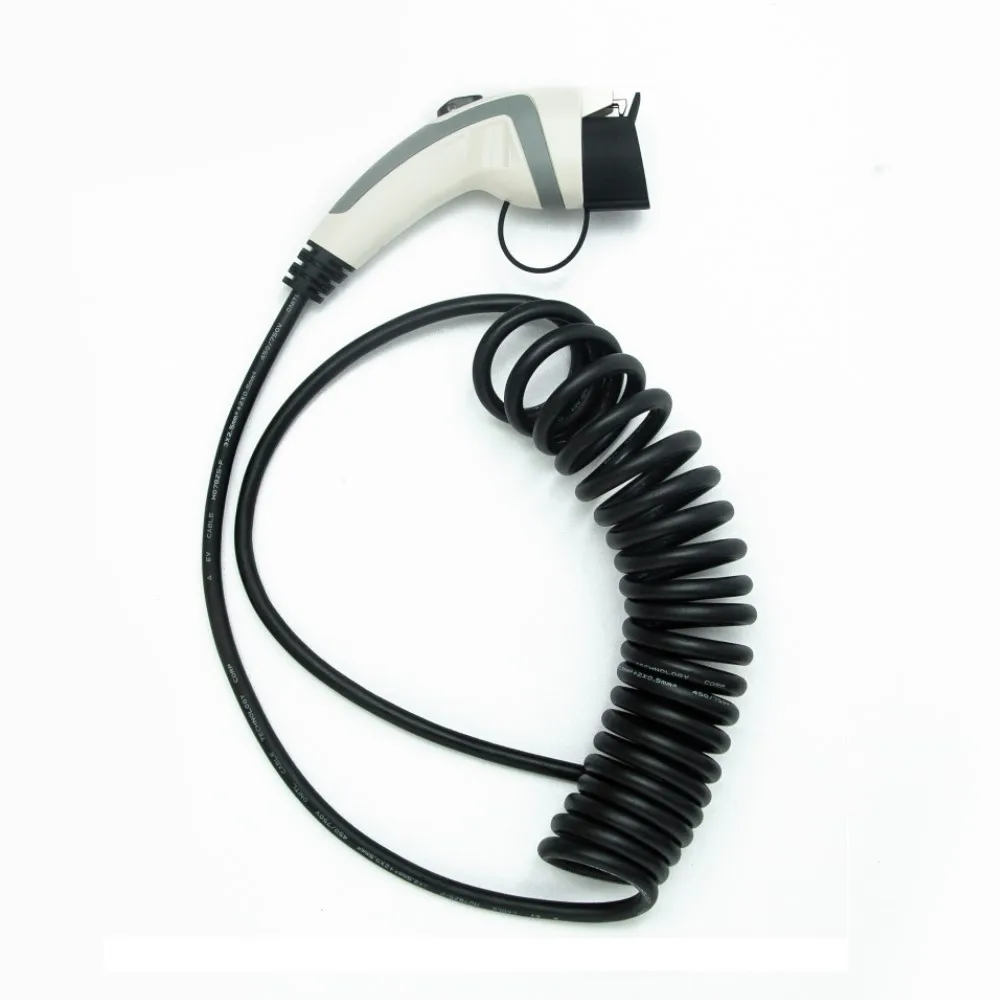 
WEEYU Электрический автомобильный зарядный кабель 16A EV кабель спиральный EVSE кабель Тип 2 Ev зарядное устройство штепсельная вилка 3.5kw, 7kw заказной 16A, 32A 