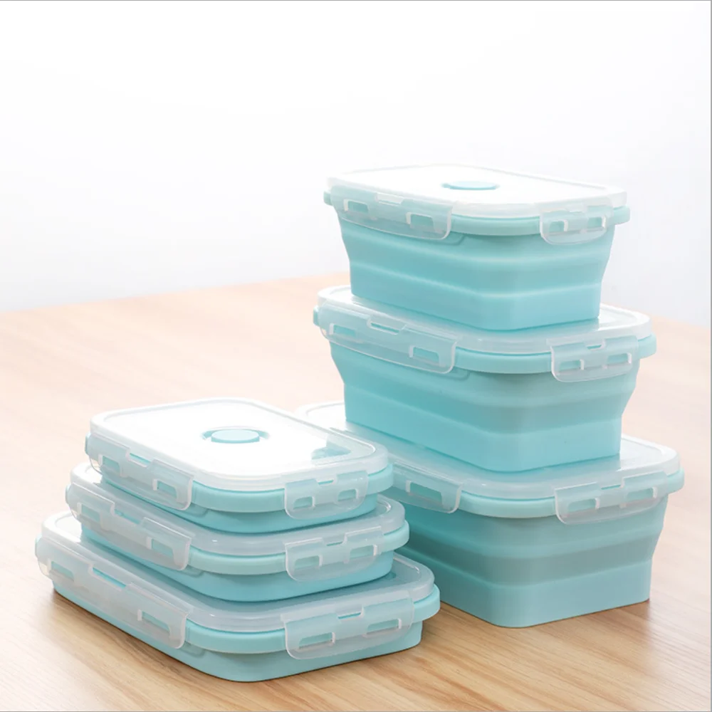 100% Food Grade Durable Insulated Airtight Collapsible Food Storage Container Lunch Box for Kids