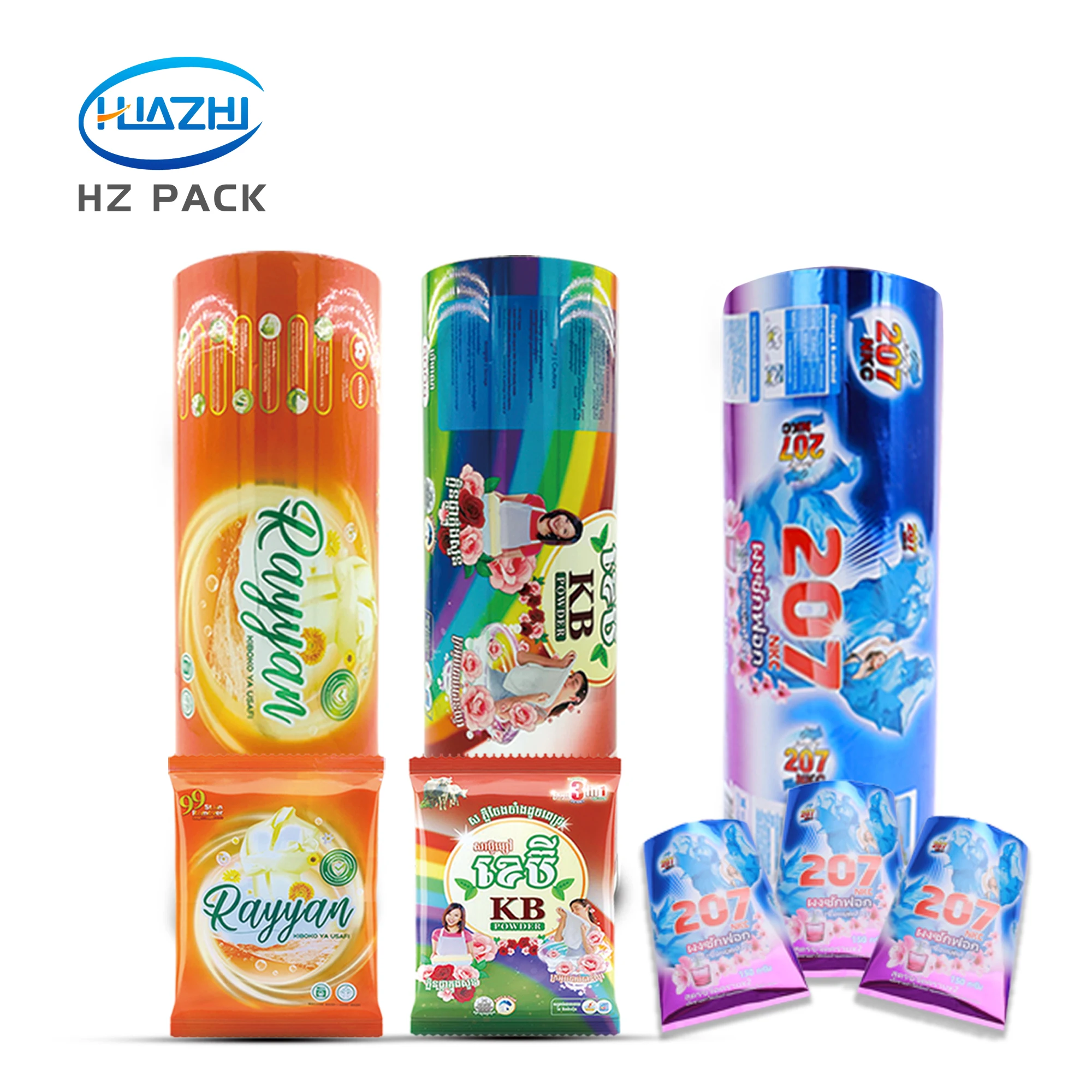 Custom Printing Lamination Plastic Laundry Detergent Packing Film Washing Powder Packaging Roll Stock Film Sachet Packaging