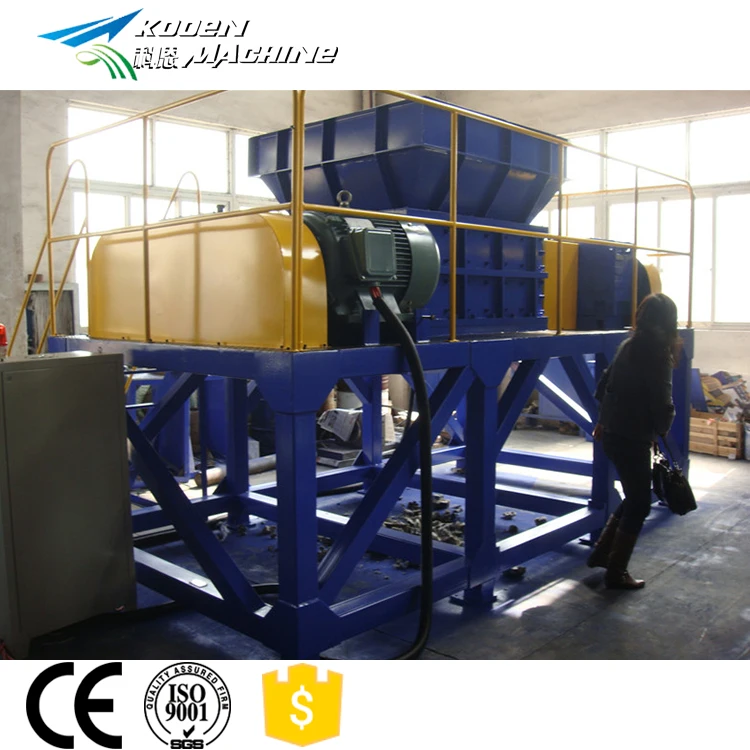 
KOOEN Best Price Two double or single Shaft Shredder machine For Uesd Tires pet bottle pe pp plastic bags films paper wood 