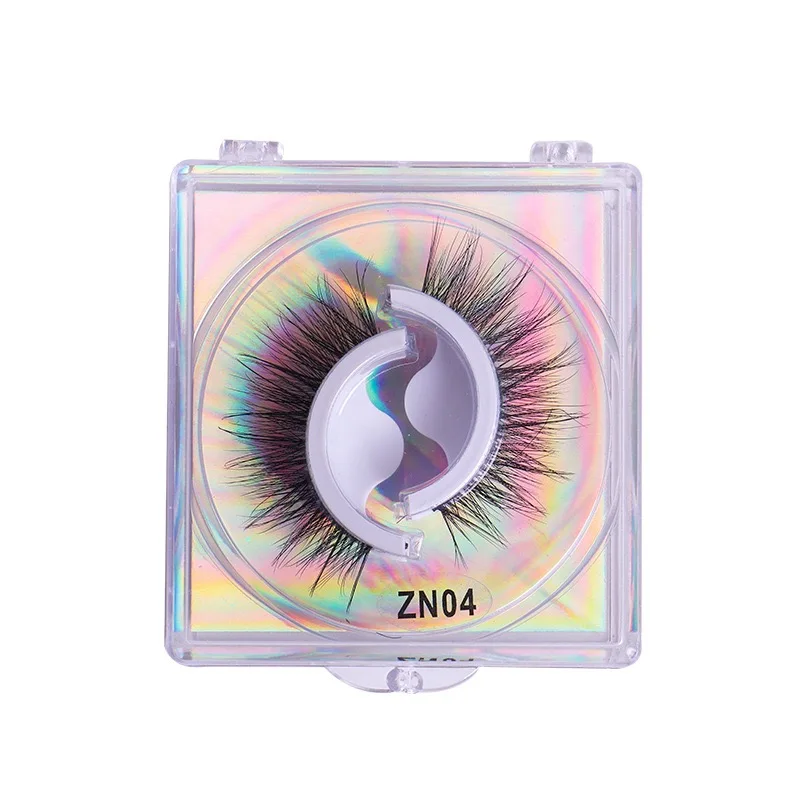 Glue Free Custom Wholesale Mink Cruelty Free Vegan Strip Silk Magnetic Eyelash No Glue Natural Reusable Self Adhesive Eyelashes
