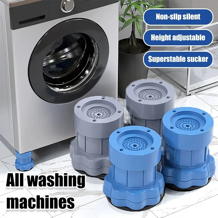 Washing Machine Adjustable Bracket Base Wave Wheel Rollers Universal Anti Slip Shock Absorption Furniture Raised Foot Pads
