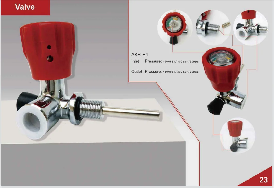 Acecare 4500Psi 300Bar Hpa Tank Valve with M18*1.5 Thread for PCP Paintball Valve