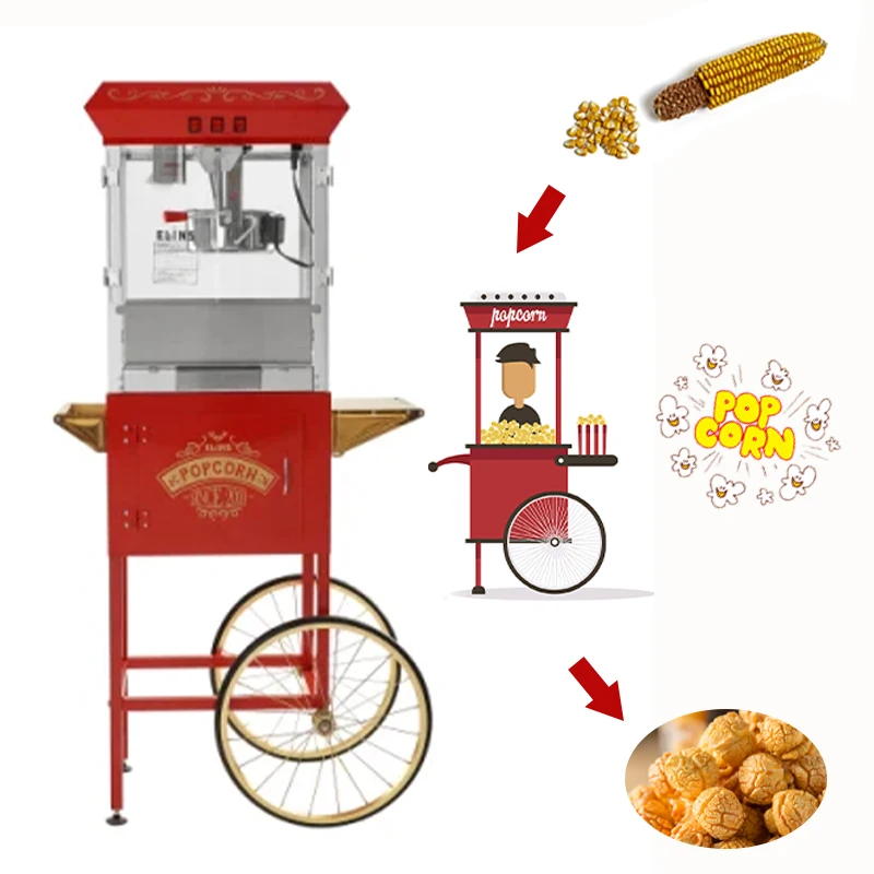 wholesale high quality popcorn maker machine cotton candy and popcorn machine coin operated popcorn vending machine