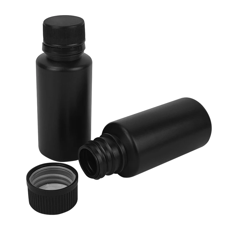 Customized Design Screen Printing 100ml Soft Touch Black White HDPE Vitamin Pill Bottle Plastic Tablet Bottle