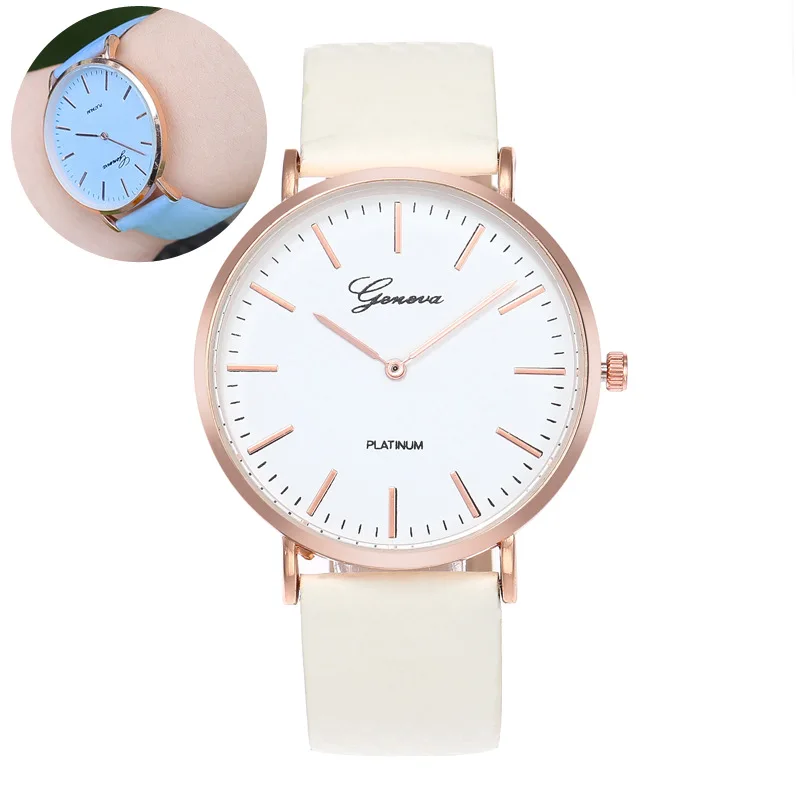 
New Fashion Simple Style Temperature Change Color Women Watch Sun UV Color Change Men Women Quartz Wristwatches 