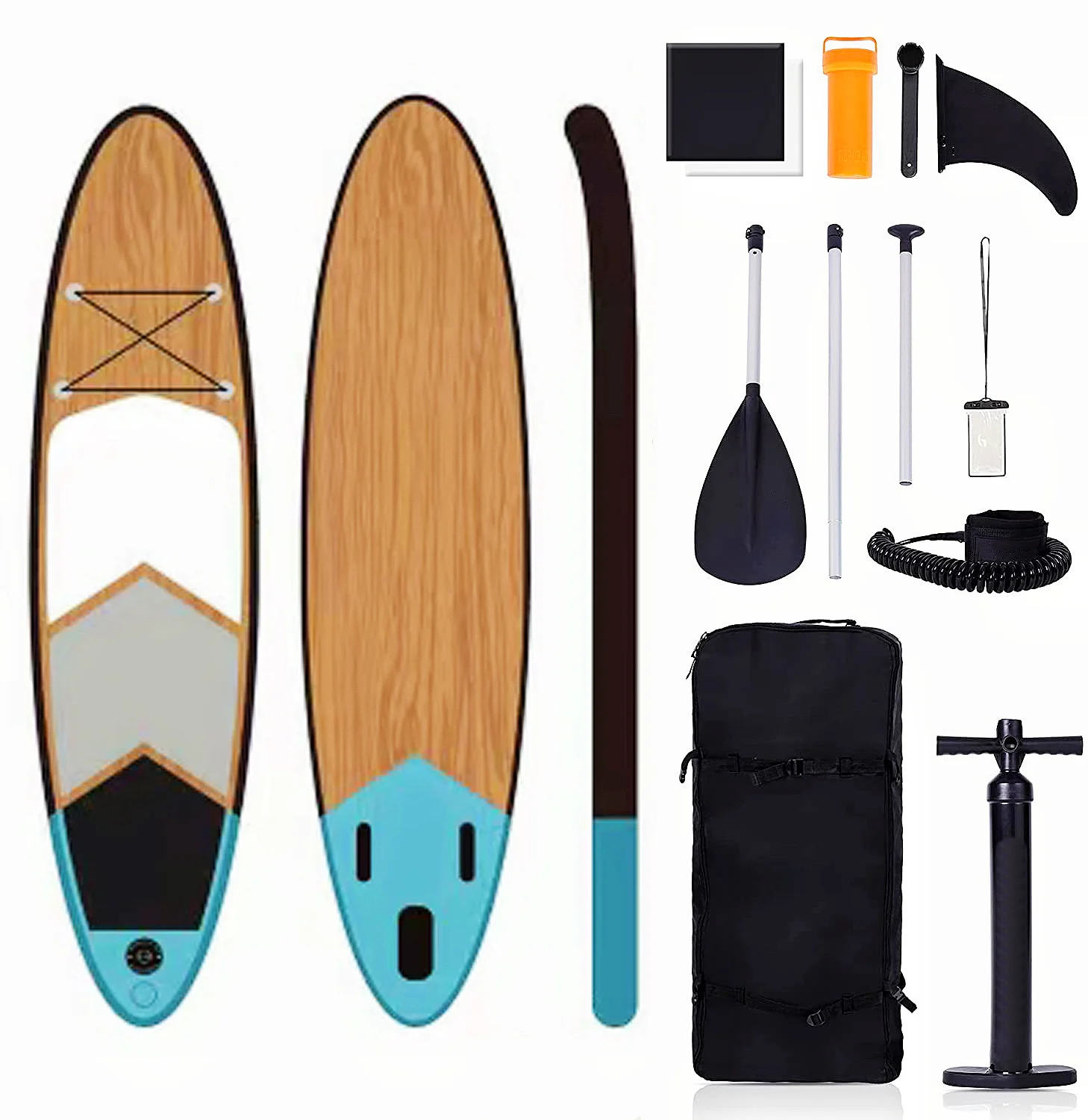 Новый дизайн, деревянная надувная доска для SUP-серфинга