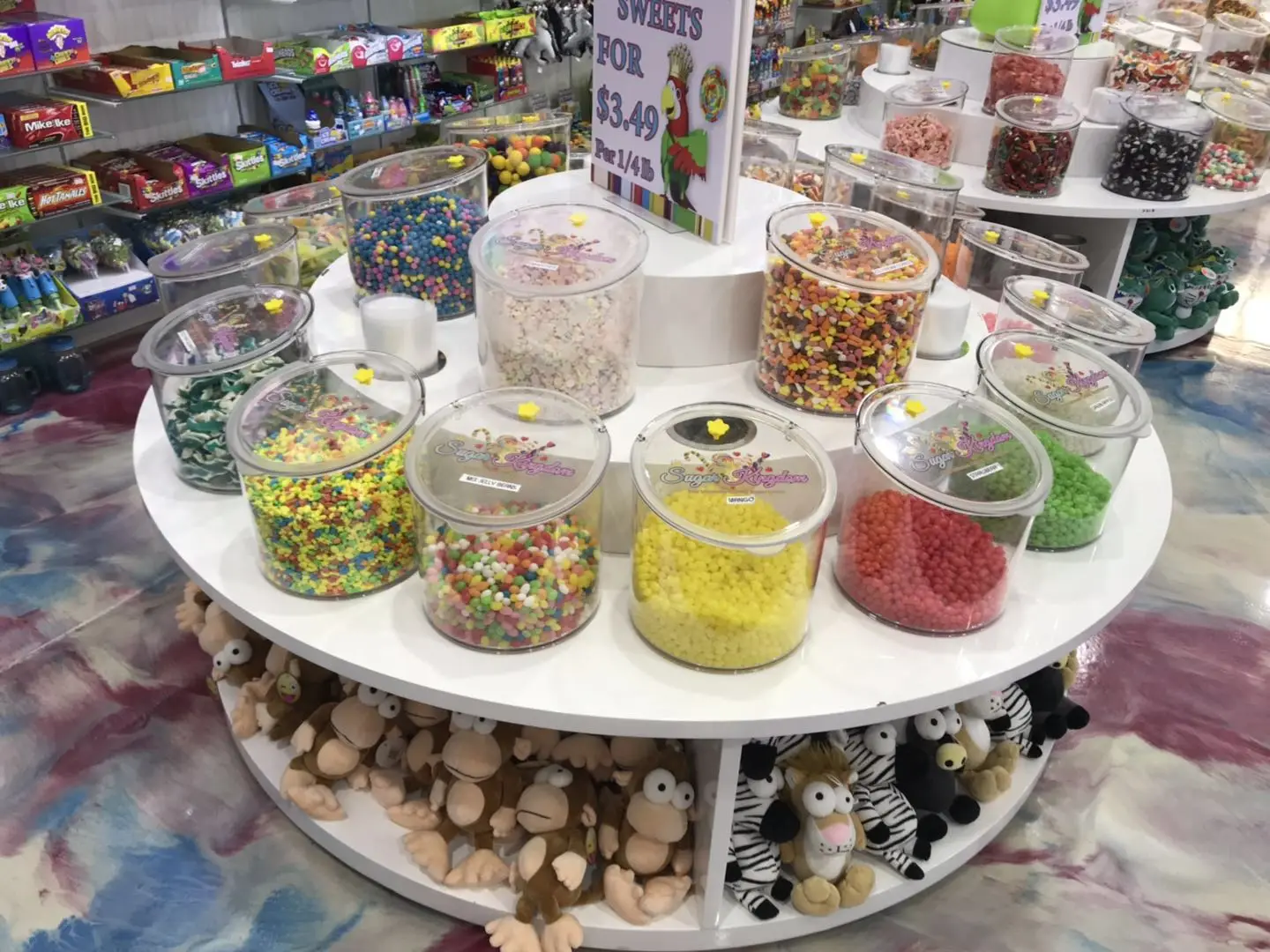 Retail sweet store plastic candy dispenser boxes clear acrylic candy bins