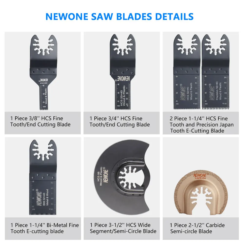 NEWONE Oscillating Saw Blades Multi Tool Accessories Renovator for Fein,Multi-Master,BOSCH Trimmer Power Tools