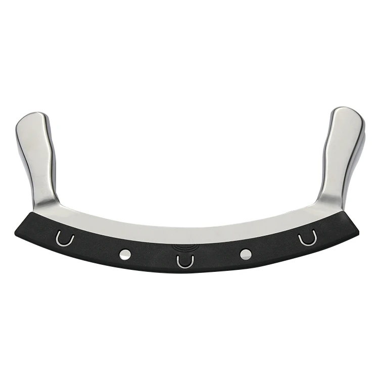 12 Inch Stainless Steel Double Handle Crescent Blade Mezzaluna chopper knife With Protective Cover