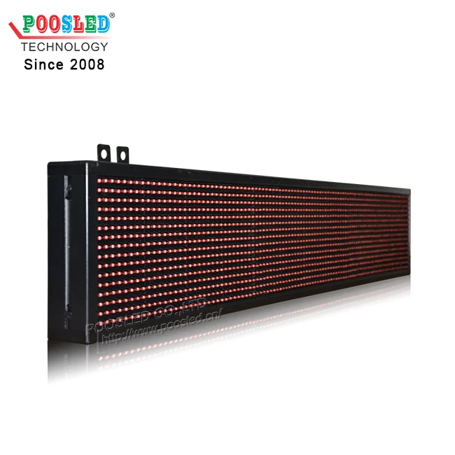 semi outdoor P10 red color scrolling text board moving advertising led display indoor electronic message sign