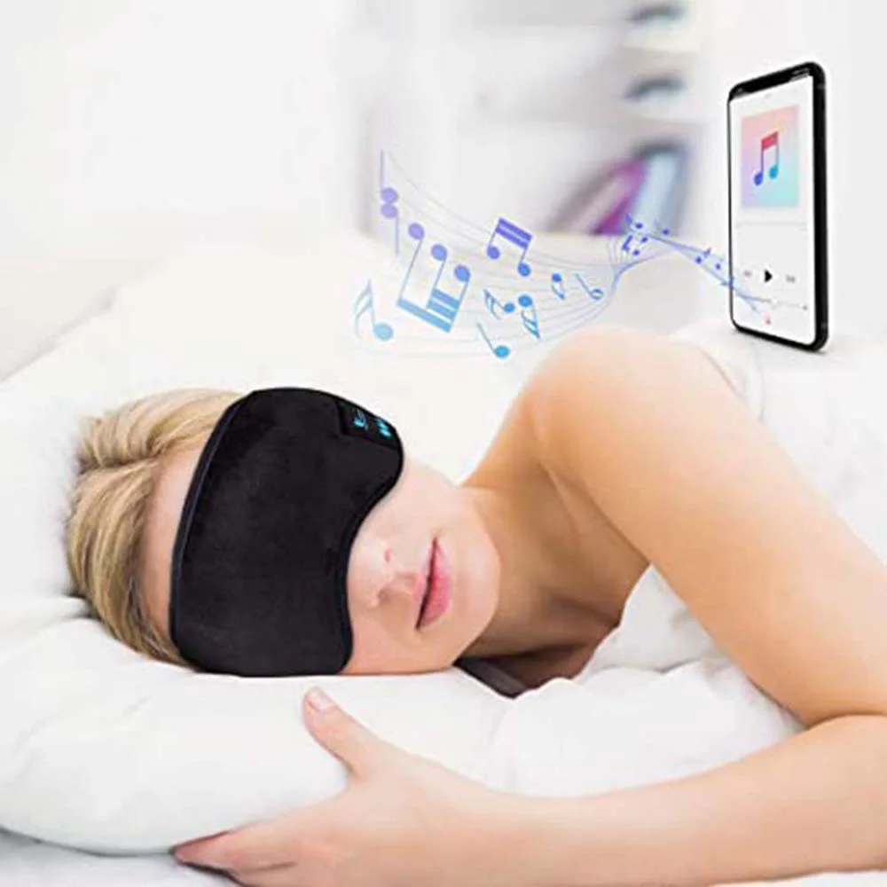 Wireless Bluetooth Eye Mask Elastic Breathable Headband 3D Sleeping Headband Over  Ear Hairband Earbuds Music Sleeping Eye Mask
