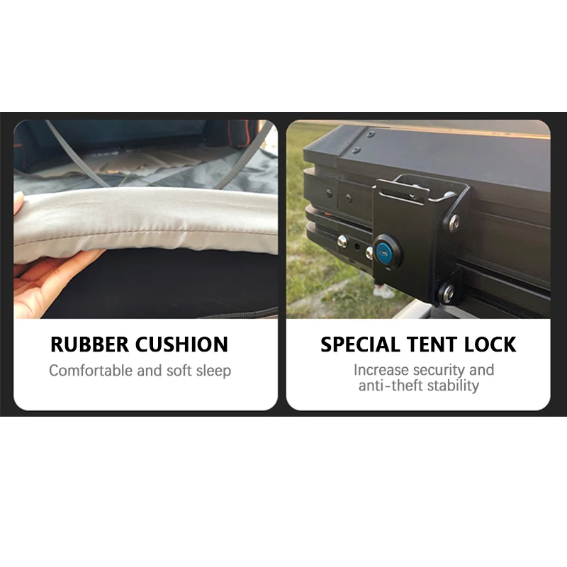 Good quality ABS shell triangle roof top tent for pickup trunk bed