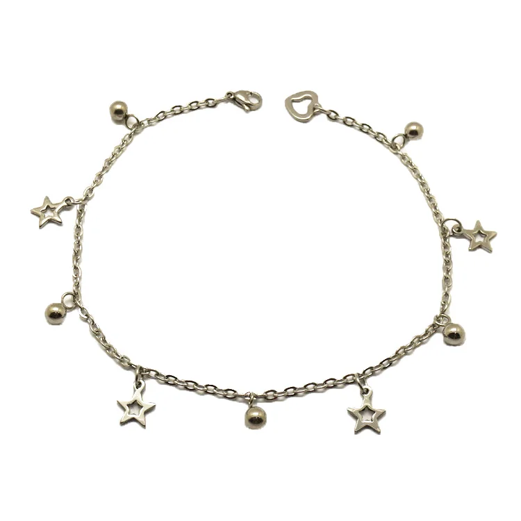 Stainless Steel Summer Beach Women Accessories Silver Cross Charm Anklet