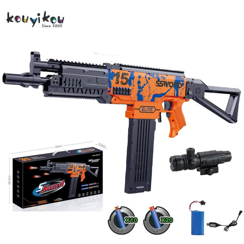 Outdoor AR Automatic Electric Foam Bullet Shooting Guns Blaster Air Soft Bullets Gun Toys For Kid