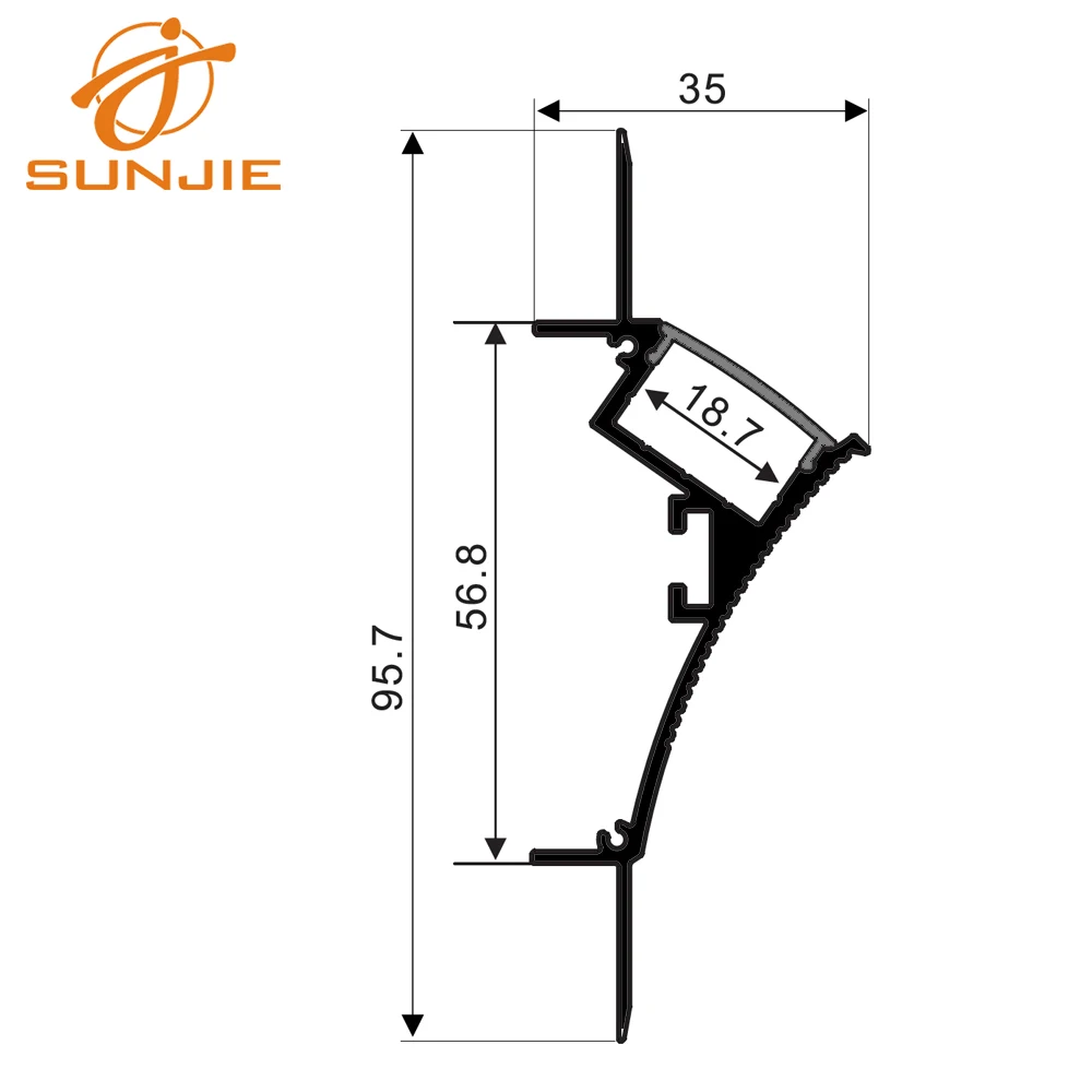 Recessed Plaster in led profile  aluminum channel for drywall recessed mounted 2m 3m