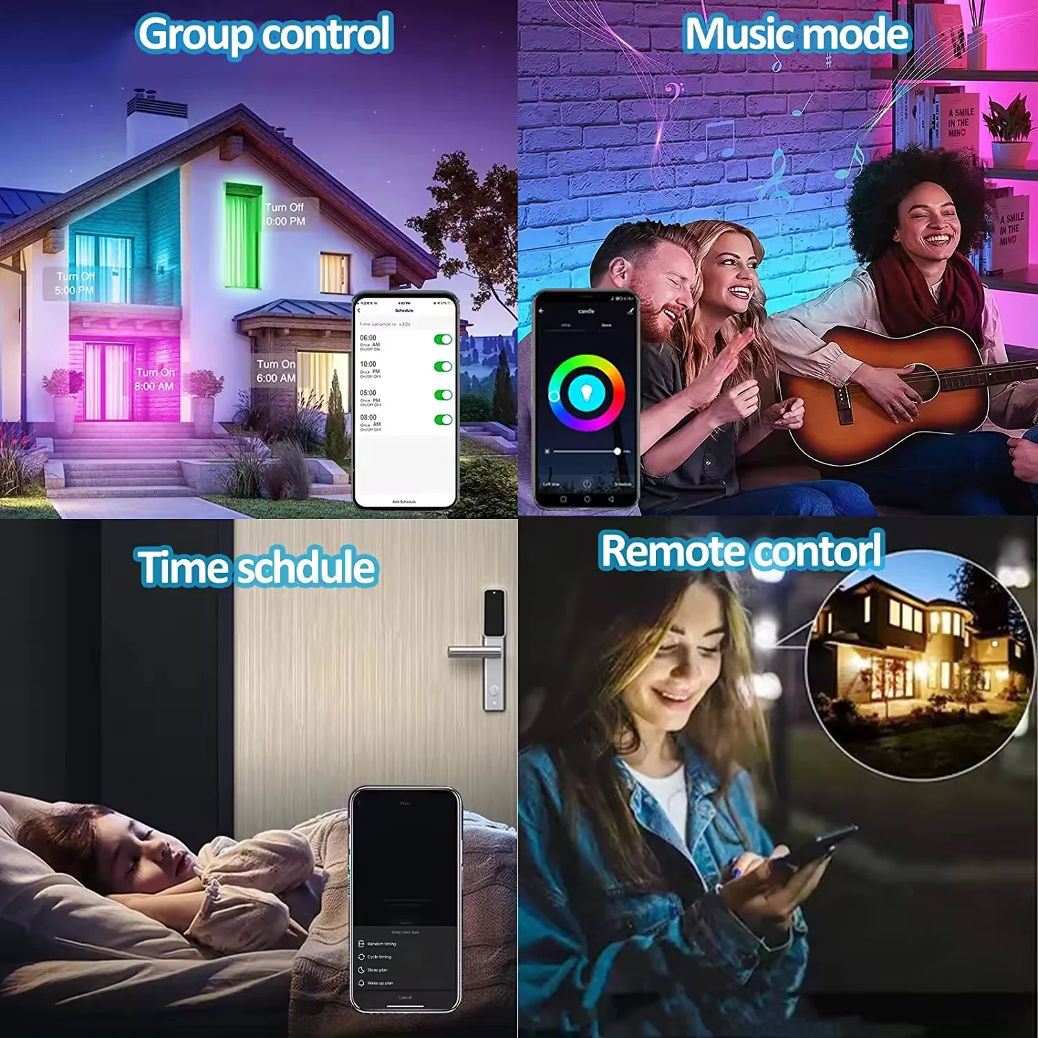 BQLED Smart Ceiling Light Fixture 12inch 24W Ultra Thin Dimming RGB Panel Ceiling Light Cell Lamp For Office Indoor Bedroom