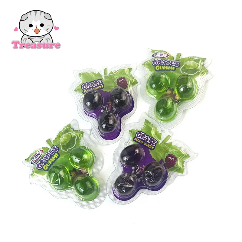 Peelable gummy candy filled soft candy grape gummies juice gummy candy