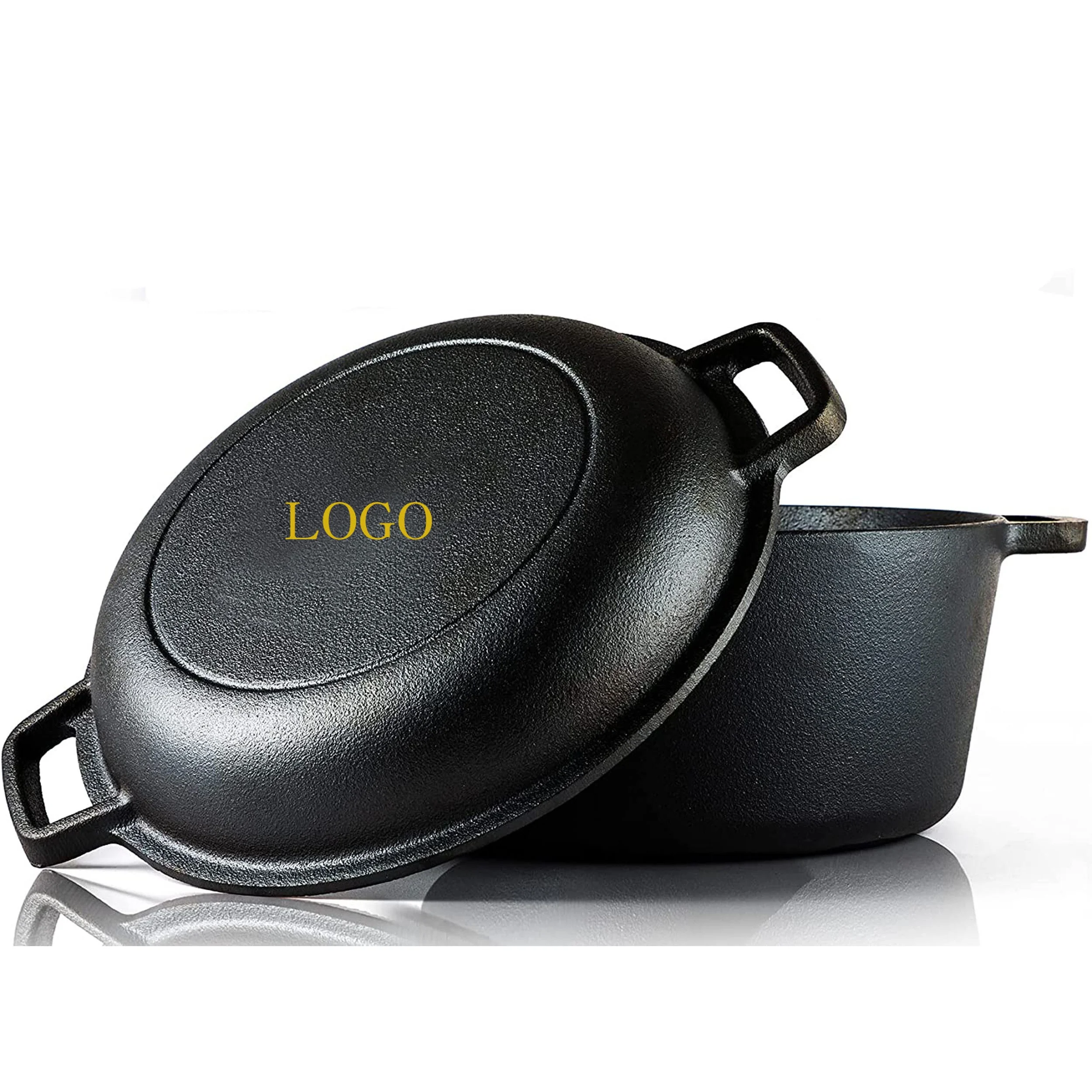 Cast Iron Combo Cooker 2 in 1 Seasoned Cast Iron Double Dutch set for European hot sale