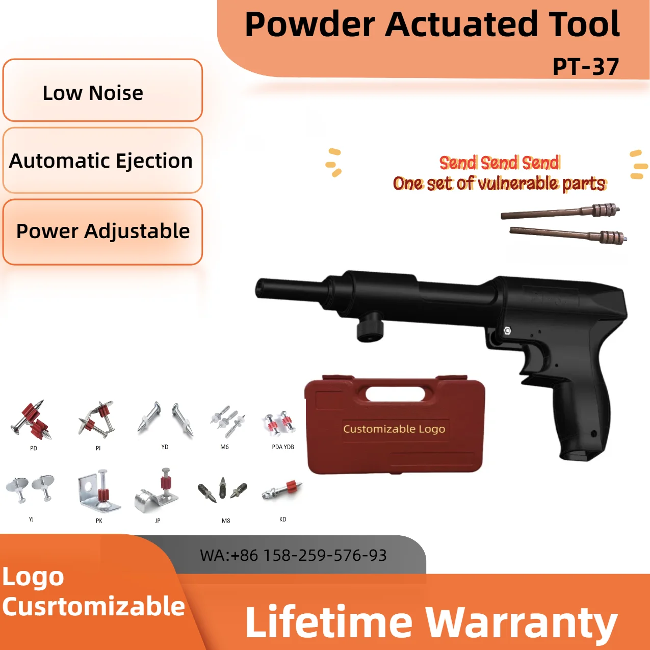 High quality PT-396 22 claiber S5 Powder Actuated Fastening Tool Strong Shooting nail Gun Concrete Fastening Silent Nail Gun