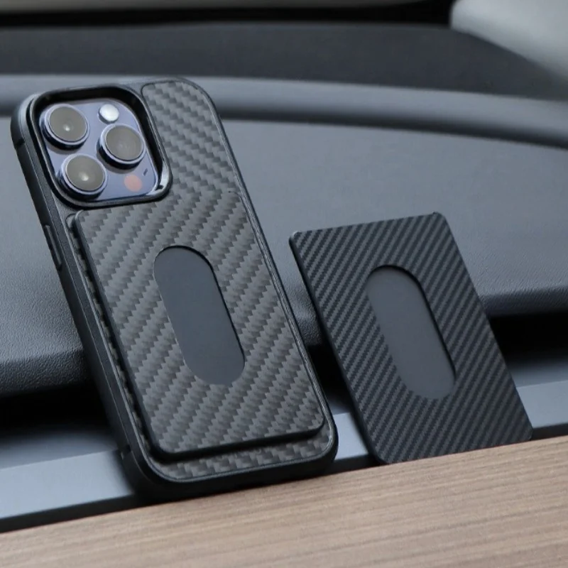 Hot selling magnetic card bag Kevlar ultra-thin magnetic card case suitable for iPhone12/13/14/15proMax
