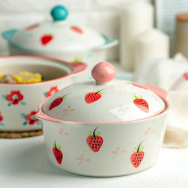 
Jade-cer soup tureen ceramic dinner soup pot porcelain soup tureen with lid and 2 handles 