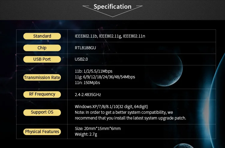 Заводская цена CF-WU815N Бесплатный драйвер 2 4 ГГц 802.11N Mini USB беспроводная карта Lan адаптер 150 Мбит/с Wifi Dongle