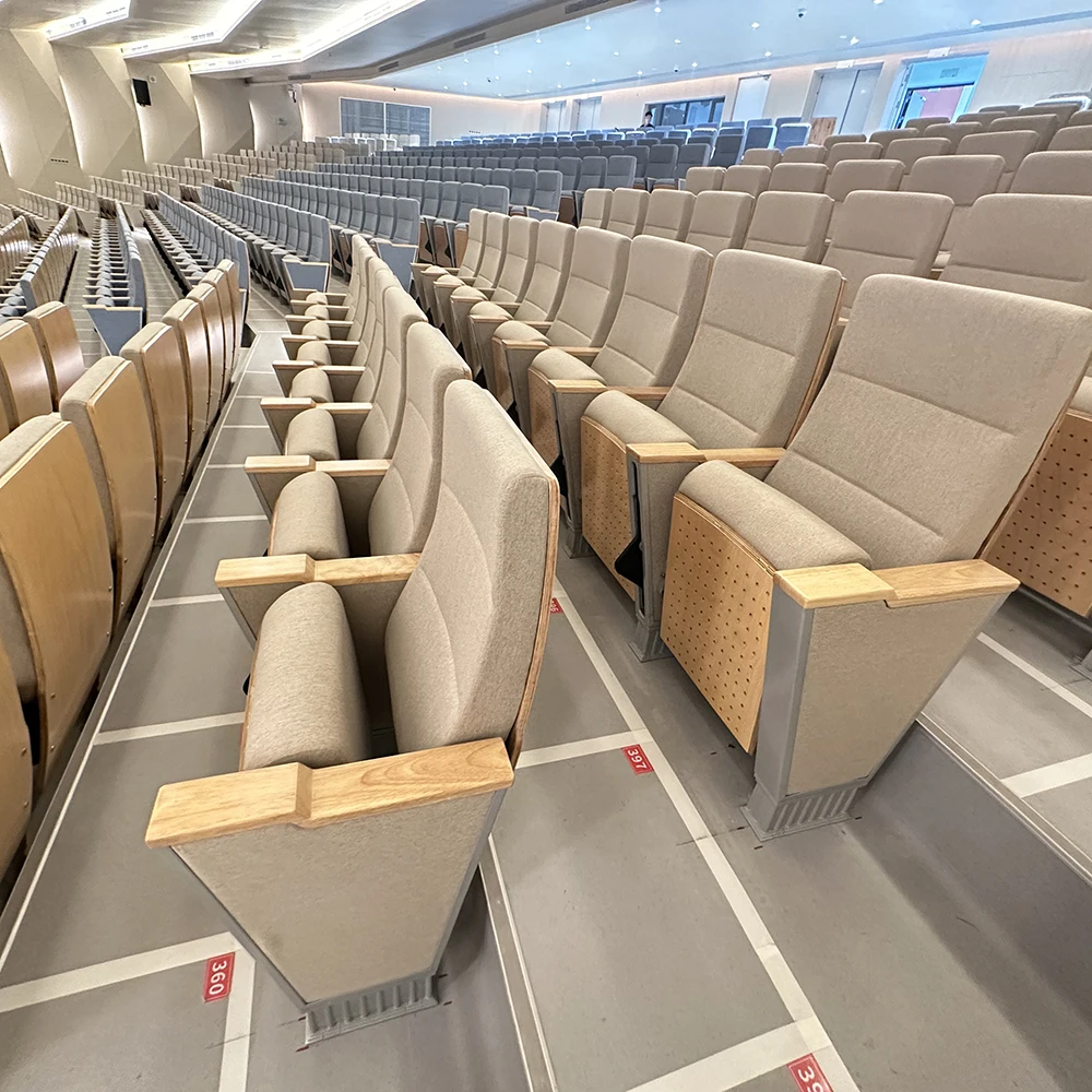 China Wholesale Modern Folding Auditorium Seating Chair With Folding Writing Table