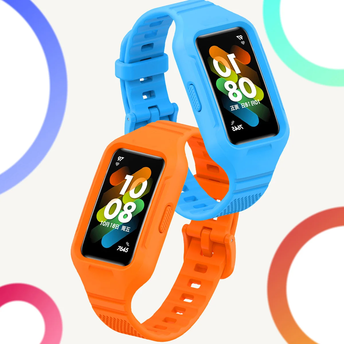 Silicone Strap for Huawei Band 9 8 7 6 Integrated Sport Belt Textured Bracelet for Huawei Honor Band 6 Strap Silicone Wristband