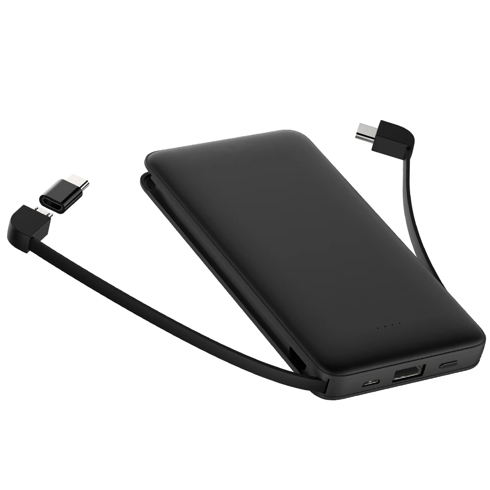 Universal Travel Charger Mini USB Ports Double 2 in 1 Portable Big Capacity 2.1A Power Bank Built in Lighting