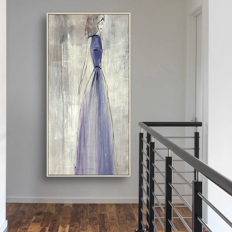 
Hand-Painted Household Items Wall Art beautiful girl Canvas Oil Painting 