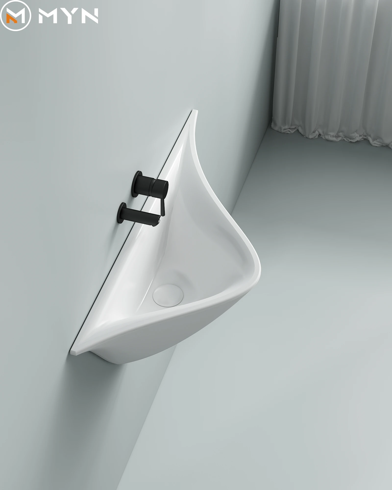 2023 New Trend Irregular Modern Ceramic Porcelain Wall Mounted  Washbasins  Wall Hung Basins