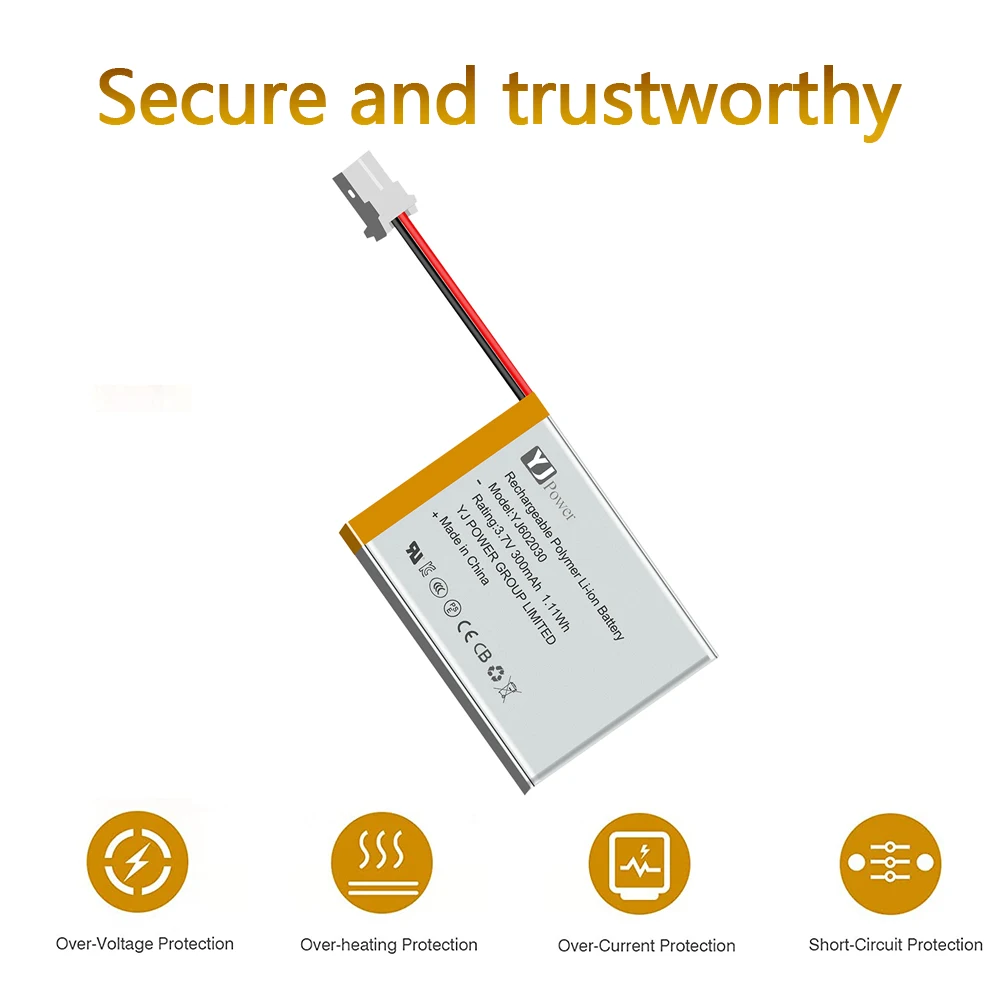 YJ Brand 3.7V 503759 1200mAh Rechargeable Lithium Polymer Battery KC certified customized battery