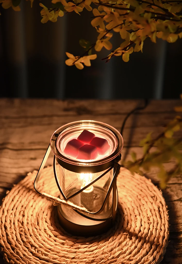 Vintage Bulb Electric Candle Warmer Black Plug in Fragrance Warmer for Scented Wax Melts, Cubes, Tarts Air Freshener Set