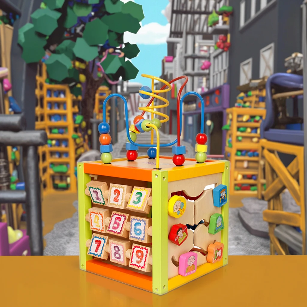 YF-D2878 Wholesale Educational Popular Multifunction Wooden Bead Maze Toy for Kids