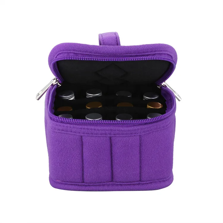 16 Bottles 5-15ml Essential Oil Carrying Case Holder Travel Portable Nail Polish Storage Bag
