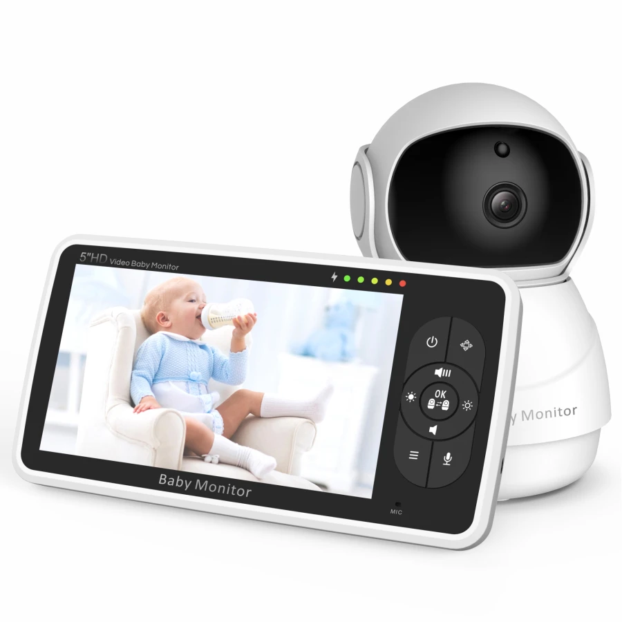 Новинка 5 дюймов HD Беспроводная камера PTZ дистанционное управление температура дисплея монитор младенца 4x зум сплит-режим домофон видео камера для наблюдения