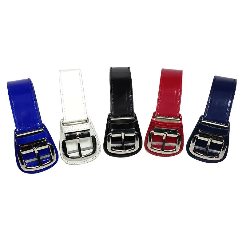 Customized Logo Pu Leather Sports Belt Baseball Softball Belt with Adjustable Length Elastic Alloy Buckle